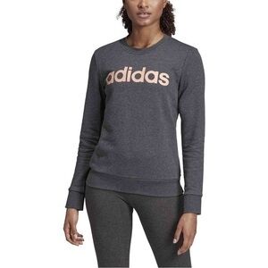 adidas Essentials Lifestyle 3-Stripes Sweatshirt Dark Grey Heather Semi Coral SM